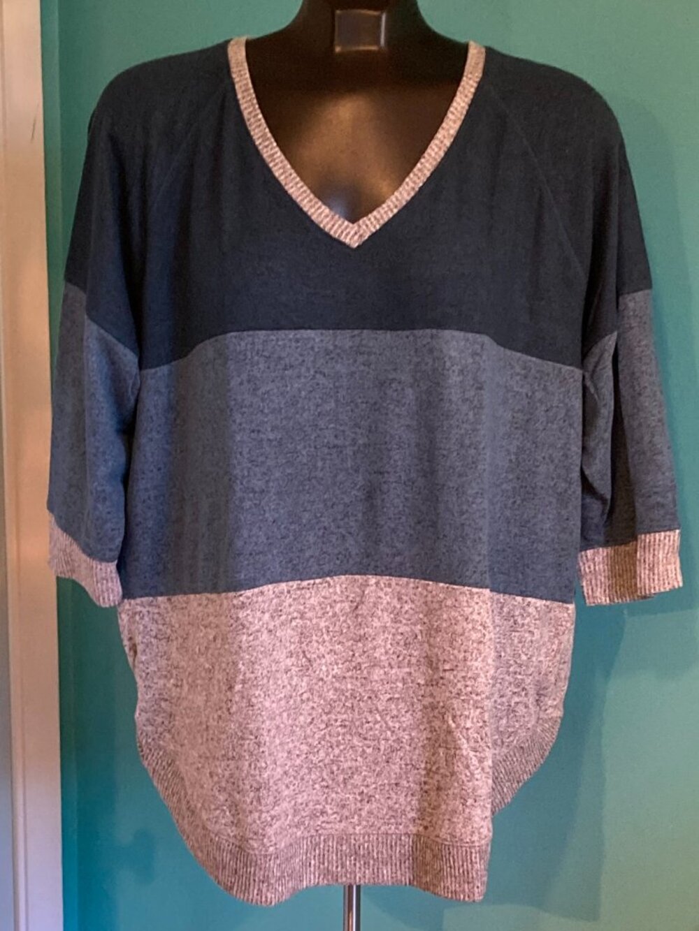 Maurices Colour Block Scoop Hem Sweater